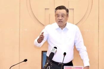 Le président du Comité populaire de Hanoi, Trân Sy Thanh. Photo: VNA