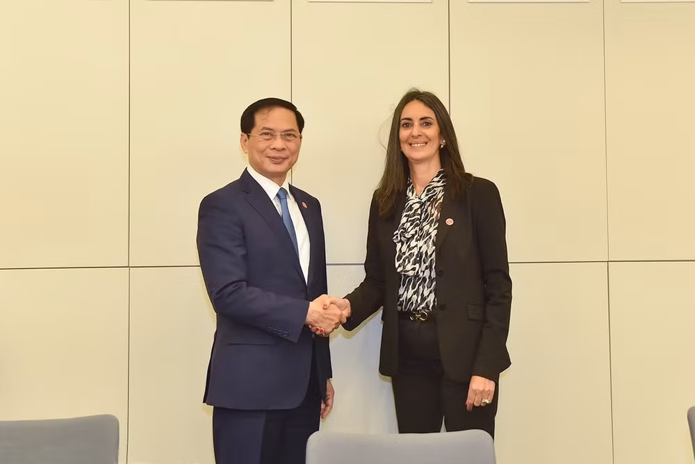 Le ministre des Affaires étrangères Bui Thanh Son et la ministre marocaine de l'Économie et des Finances. Photo: VNA
