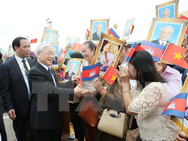 Le secrétaire général du PCV termine sa visite d’Etat au Cambodge ảnh 1 Le secrétaire général du PCV termine sa visite d’Etat au Cambodge ảnh 1