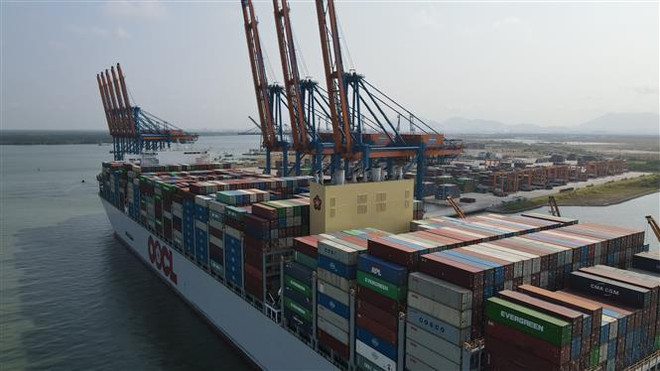 Le port en eau profonde de Cai Mep Thi Vai reçoit un porte-conteneurs géant ảnh 1 Le port en eau profonde de Cai Mep Thi Vai reçoit un porte-conteneurs géant ảnh 1