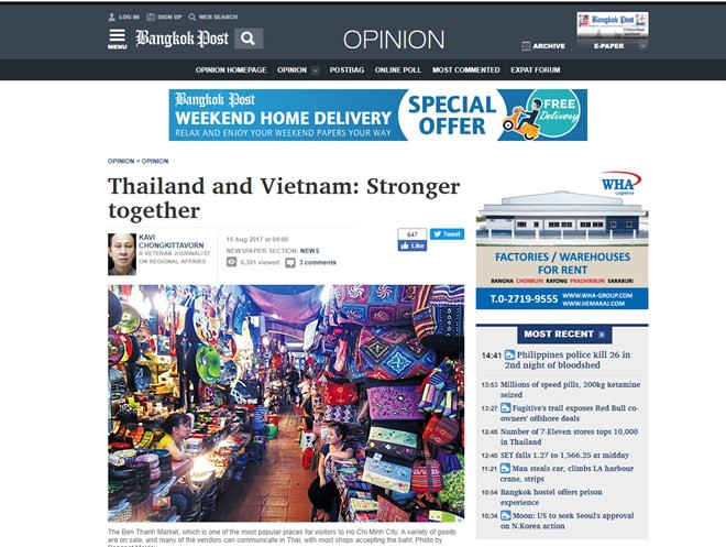 La presse thaïlandaise apprécie les perspectives des relations Vietnam-Thaïlande ảnh 1