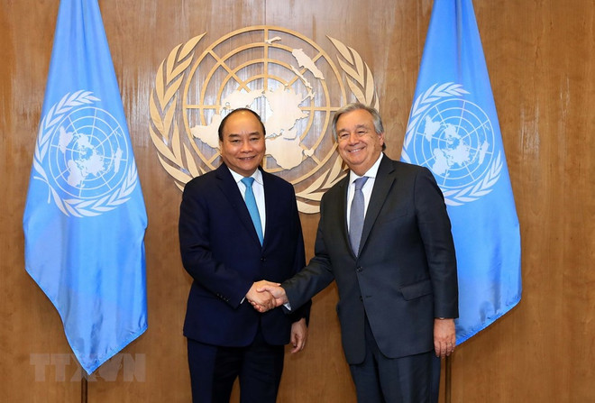 Le Premier ministre Nguyen Xuan Phuc rencontre des dirigeants de l’ONU ảnh 1 Le Premier ministre Nguyen Xuan Phuc rencontre des dirigeants de l’ONU ảnh 1