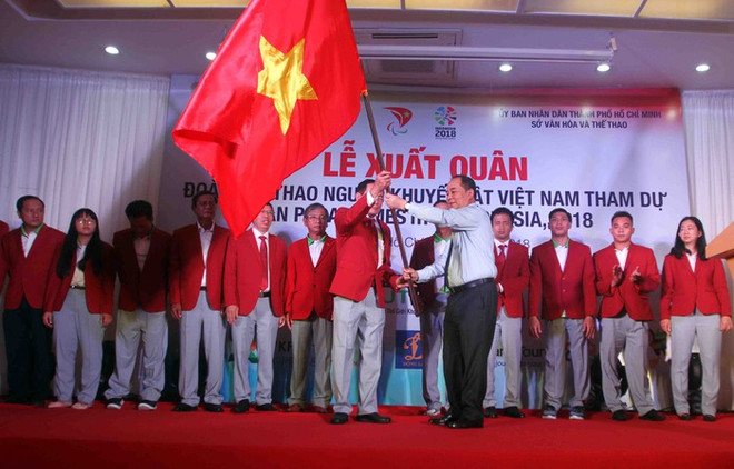 Asian ParaGames 2018: cérémonie de départ de la délégation handisport vietnamienne ảnh 1 Asian ParaGames 2018: cérémonie de départ de la délégation handisport vietnamienne ảnh 1