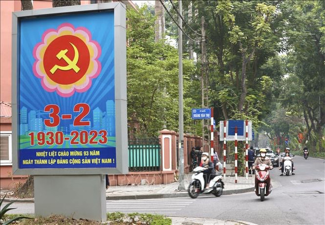Félicitations pour le 93e anniversaire du Parti communiste du Vietnam ảnh 1 Félicitations pour le 93e anniversaire du Parti communiste du Vietnam ảnh 1