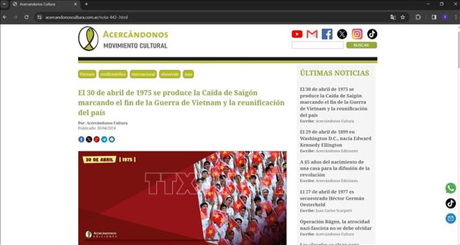 La presse mexicain et argentine souligne la victoire du 30 avril du Vietnam ảnh 2 La presse mexicain et argentine souligne la victoire du 30 avril du Vietnam ảnh 2