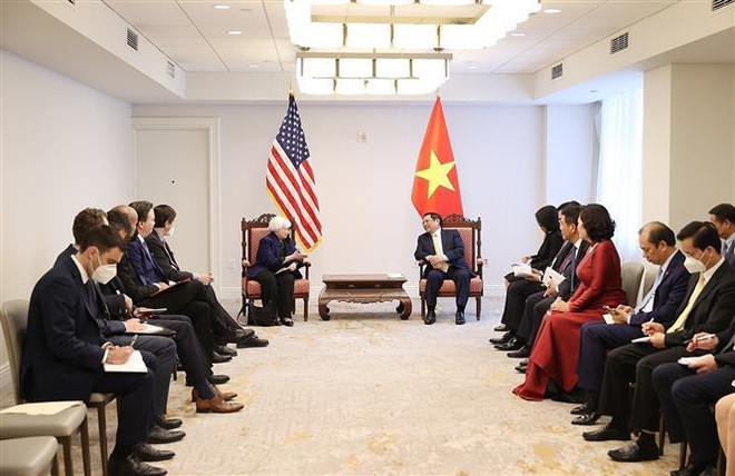 Le Premier ministre Pham Minh Chinh rencontre la secrétaire au Trésor des États-Unis ảnh 2 Le Premier ministre Pham Minh Chinh rencontre la secrétaire au Trésor des États-Unis ảnh 2