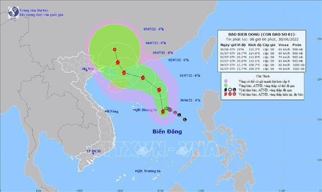 Une dépression tropicale en Mer Orientale se renforce en tempête No1 ảnh 1 Une dépression tropicale en Mer Orientale se renforce en tempête No1 ảnh 1