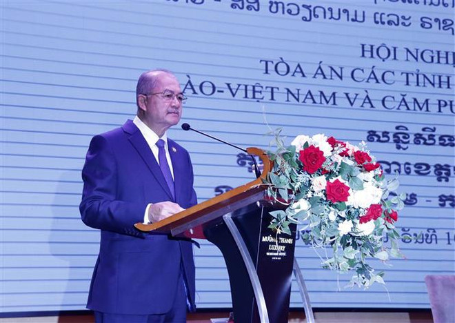 Conférence des tribunaux des provinces frontalières Laos-Vietnam-Cambodge ảnh 2