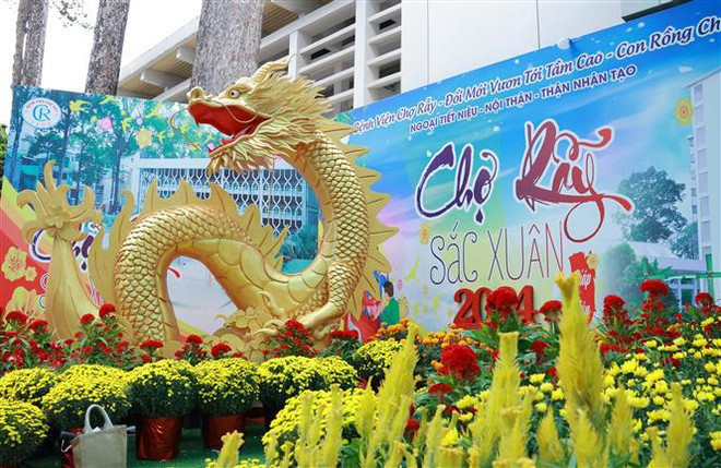 Des "rues aux fleurs" qui apportent du réconfort aux patients hospitalisés pendant le Têt ảnh 2 Des "rues aux fleurs" qui apportent du réconfort aux patients hospitalisés pendant le Têt ảnh 2