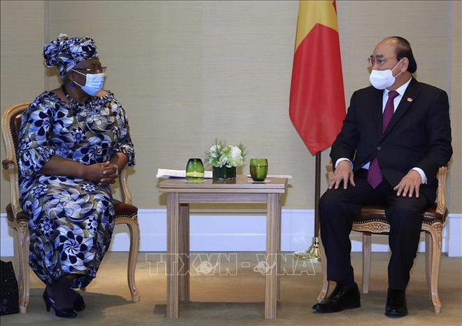 Poursuite des activités du président Nguyên Xuân Phuc à Genève ảnh 1 Poursuite des activités du président Nguyên Xuân Phuc à Genève ảnh 1