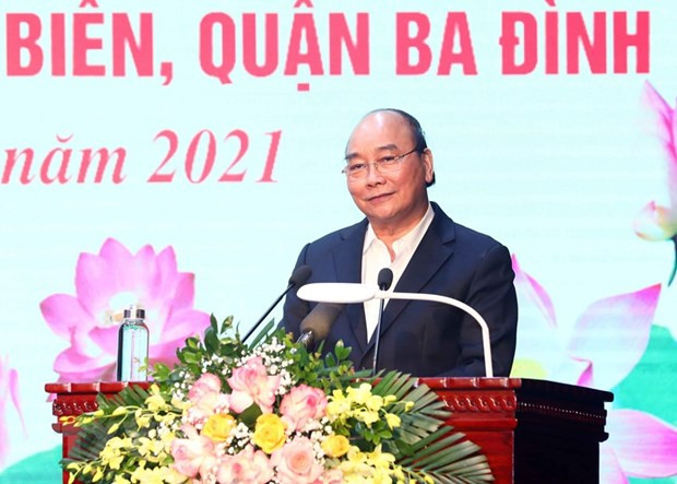 Le président Nguyên Xuân Phuc participe à la Journée de grande union nationale à Hanoï ảnh 1 Le président Nguyên Xuân Phuc participe à la Journée de grande union nationale à Hanoï ảnh 1