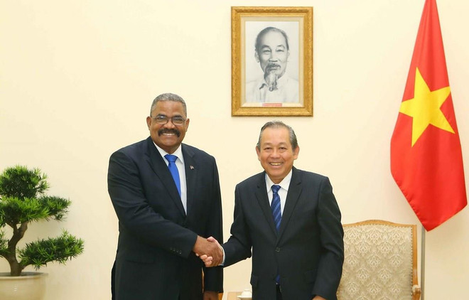 Le vice-PM permanent Truong Hoa Binh rencontre le président de la Cour populaire suprême de Cuba ảnh 1 Le vice-PM permanent Truong Hoa Binh rencontre le président de la Cour populaire suprême de Cuba ảnh 1