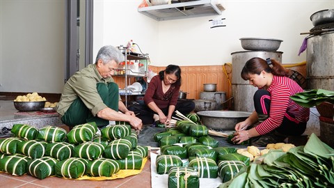 Au village de banh chung à Hanoï ảnh 1