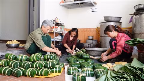 Au village de banh chung à Hanoï ảnh 1
