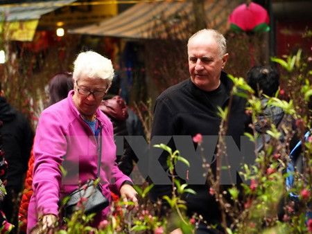 Les étrangers célèbrent le Têt traditionnel au Vietnam ảnh 1