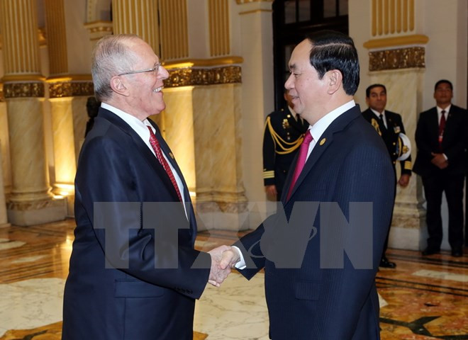 Le président Tran Dai Quang s’entretient avec son homologue péruvien ảnh 1 Le président Tran Dai Quang s’entretient avec son homologue péruvien ảnh 1