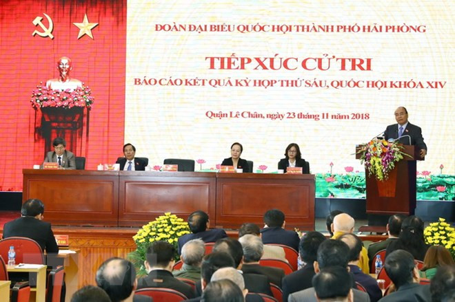Le Premier ministre rencontre des électeurs de Hai Phong ảnh 1 Le Premier ministre rencontre des électeurs de Hai Phong ảnh 1