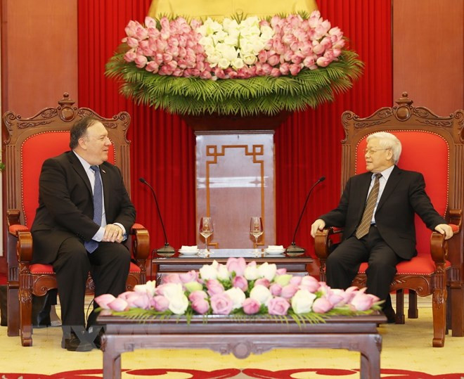 Le secrétaire général Nguyen Phu Trong reçoit le secrétaire d’Etat américain ảnh 1 Le secrétaire général Nguyen Phu Trong reçoit le secrétaire d’Etat américain ảnh 1