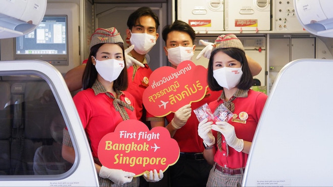 Vietjet Thaïland inaugure la ligne aérienne Bangkok - Singapour ảnh 1 Vietjet Thaïland inaugure la ligne aérienne Bangkok - Singapour ảnh 1