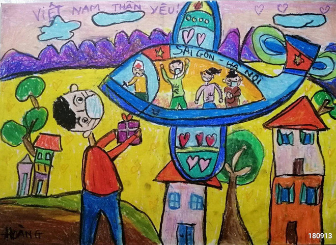 70.000 peintures d'enfants "Croire au Vietnam" contribuent au Fonds de vaccins anti-COVID-19 ảnh 3 70.000 peintures d'enfants "Croire au Vietnam" contribuent au Fonds de vaccins anti-COVID-19 ảnh 3