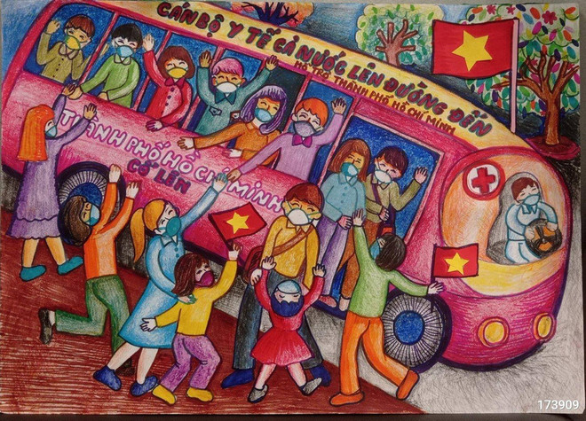70.000 peintures d'enfants "Croire au Vietnam" contribuent au Fonds de vaccins anti-COVID-19 ảnh 4 70.000 peintures d'enfants "Croire au Vietnam" contribuent au Fonds de vaccins anti-COVID-19 ảnh 4