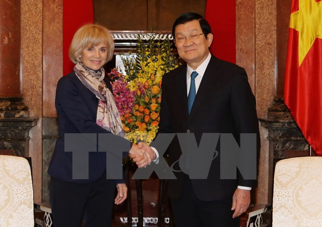 Truong Tan Sang reçoit la présidente de la Commission des affaires étrangères de l’AN française ảnh 1 Truong Tan Sang reçoit la présidente de la Commission des affaires étrangères de l’AN française ảnh 1