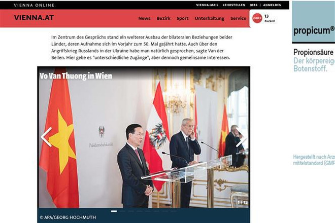 La presse autrichienne couvre la visite officielle du président Vo Van Thuong ảnh 1 La presse autrichienne couvre la visite officielle du président Vo Van Thuong ảnh 1