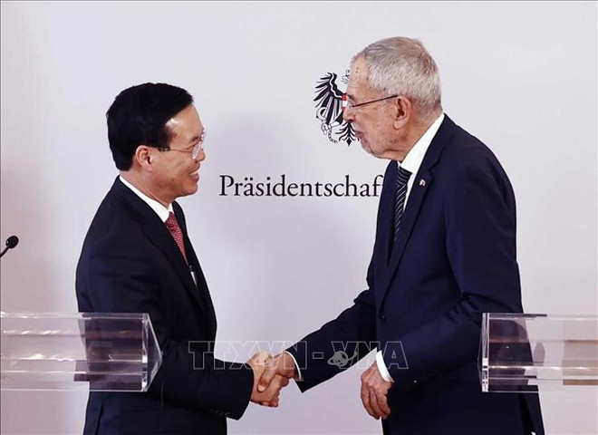 Les présidents vietnamien et autrichien rencontrent la presse ảnh 3 Les présidents vietnamien et autrichien rencontrent la presse ảnh 3