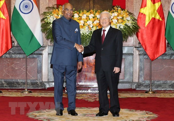 Vietnam-Inde : entretien Nguyen Phu Trong et Ram Nath Kovind ảnh 1 Vietnam-Inde : entretien Nguyen Phu Trong et Ram Nath Kovind ảnh 1