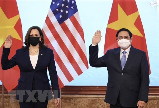 Le PM Pham Minh Chinh reçoit la vice-présidente américaine Kamala Harris ảnh 1 Le PM Pham Minh Chinh reçoit la vice-présidente américaine Kamala Harris ảnh 1
