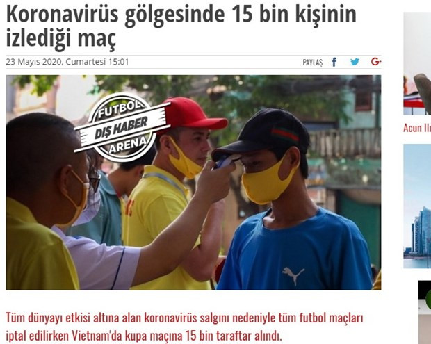 Qu'ont dit les médias internationaux sur la reprise du championnat vietnamien de football? ảnh 1 Qu'ont dit les médias internationaux sur la reprise du championnat vietnamien de football? ảnh 1