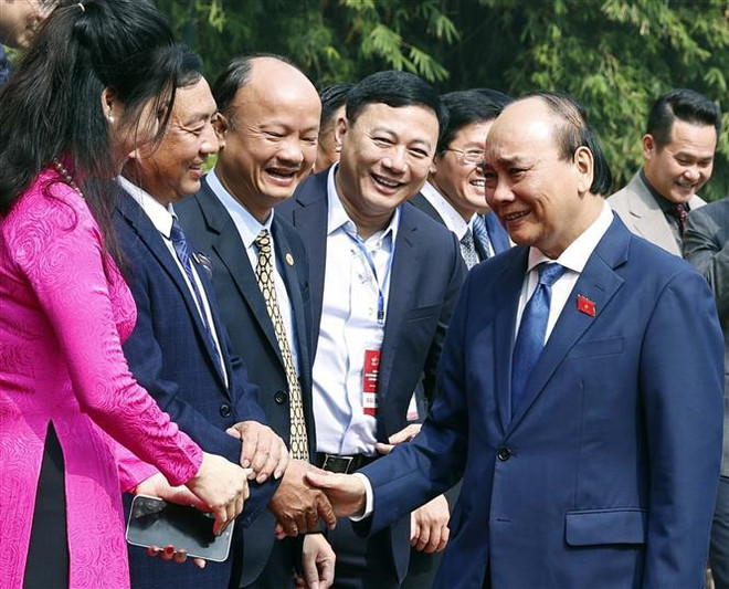 Le président Nguyen Xuan Phuc reçoit de jeunes entrepreneurs ảnh 1 Le président Nguyen Xuan Phuc reçoit de jeunes entrepreneurs ảnh 1