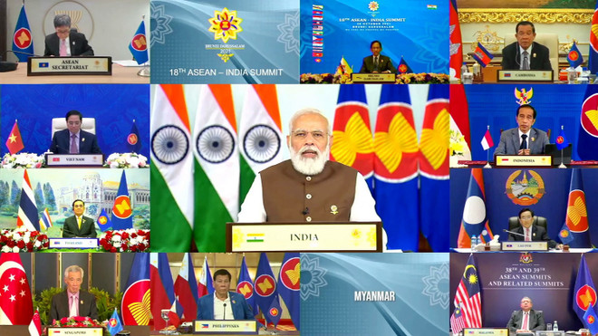 Le 18e Sommet ASEAN-Inde publie la Déclaration présidentielle ảnh 1 Le 18e Sommet ASEAN-Inde publie la Déclaration présidentielle ảnh 1