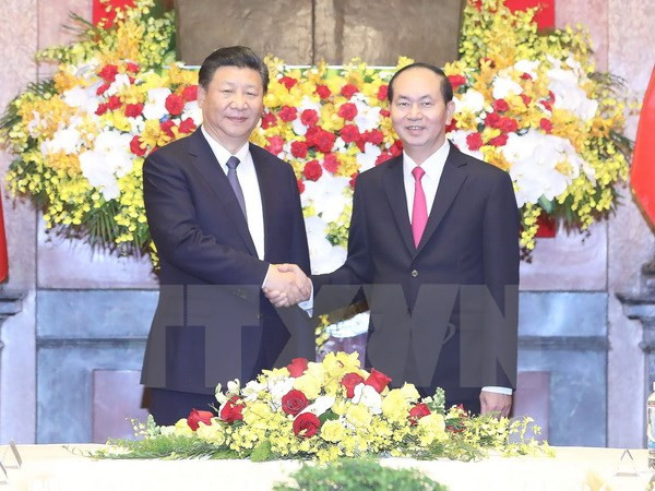 Entretien entre les présidents Tran Dai Quang et Xi Jinping ảnh 1 Entretien entre les présidents Tran Dai Quang et Xi Jinping ảnh 1