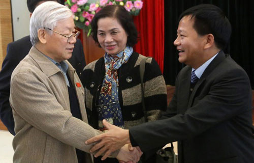 Le secrétaire général du PCV rencontre des électeurs de Hanoi ảnh 1 Le secrétaire général du PCV rencontre des électeurs de Hanoi ảnh 1