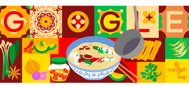 Le "pho" vietnamien à l'honneur sur Google Doodle ảnh 1 Le "pho" vietnamien à l'honneur sur Google Doodle ảnh 1