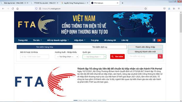 Création d'un groupe de travail pour exploiter le portail des accords de libre-échange ảnh 1 Création d'un groupe de travail pour exploiter le portail des accords de libre-échange ảnh 1