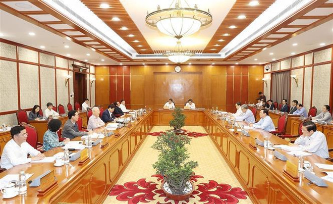 Le SG Nguyen Phu Trong préside une réunion du Bureau politique et du Secrétariat ảnh 2 Le SG Nguyen Phu Trong préside une réunion du Bureau politique et du Secrétariat ảnh 2