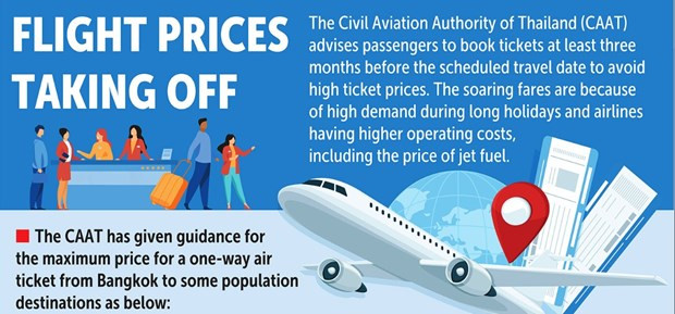 La Thaïlande demande des mesures pour baisser les tarifs aériens ảnh 1 La Thaïlande demande des mesures pour baisser les tarifs aériens ảnh 1