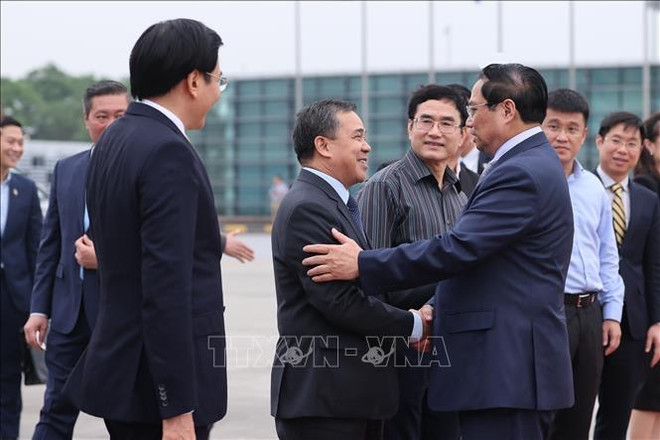 Le PM Pham Minh Chinh quitte Hanoï pour le 4e Sommet de la Commission du Mékong ảnh 1 Le PM Pham Minh Chinh quitte Hanoï pour le 4e Sommet de la Commission du Mékong ảnh 1
