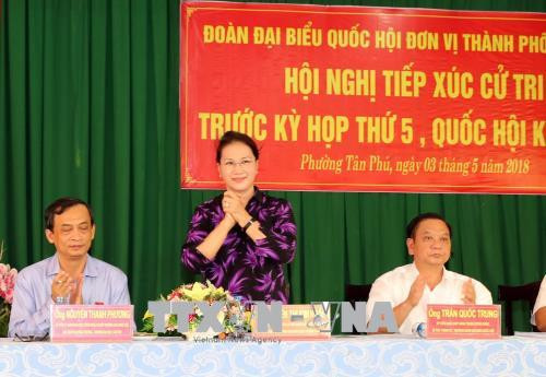 La présidente de l’Assemblée nationale rencontre des électeurs de Can Tho ảnh 1 La présidente de l’Assemblée nationale rencontre des électeurs de Can Tho ảnh 1