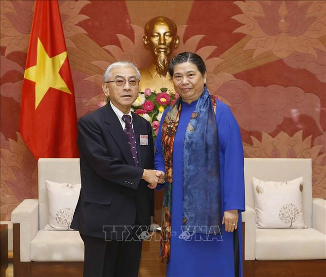 La vice-présidente permanente de l’AN Tong Thi Phong reçoit des anciens députés japonais ảnh 1 La vice-présidente permanente de l’AN Tong Thi Phong reçoit des anciens députés japonais ảnh 1