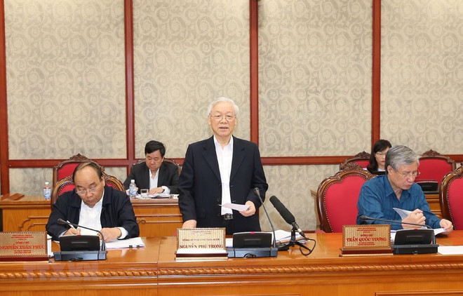 Le secrétaire général Nguyen Phu Trong applaudit les progrès accomplis dans la construction du Parti ảnh 1 Le secrétaire général Nguyen Phu Trong applaudit les progrès accomplis dans la construction du Parti ảnh 1