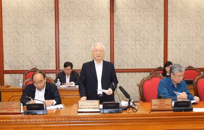 Le secrétaire général Nguyen Phu Trong applaudit les progrès accomplis dans la construction du Parti ảnh 1