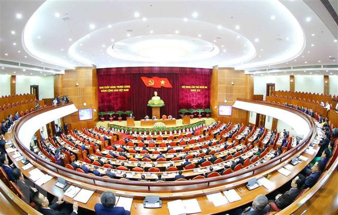 La première journée de travail du 13e Plénum du CC du PCV ảnh 1