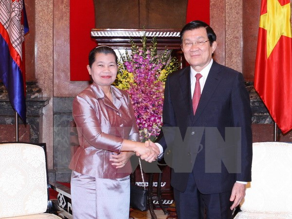 Le président Truong Tan sang reçoit la vice-PM cambodgienne ảnh 1 Le président Truong Tan sang reçoit la vice-PM cambodgienne ảnh 1