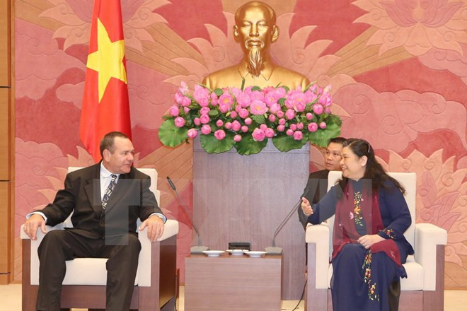 La vice-présidente de l’AN Tong Thi Phong reçoit une délégation cubaine ảnh 1 La vice-présidente de l’AN Tong Thi Phong reçoit une délégation cubaine ảnh 1