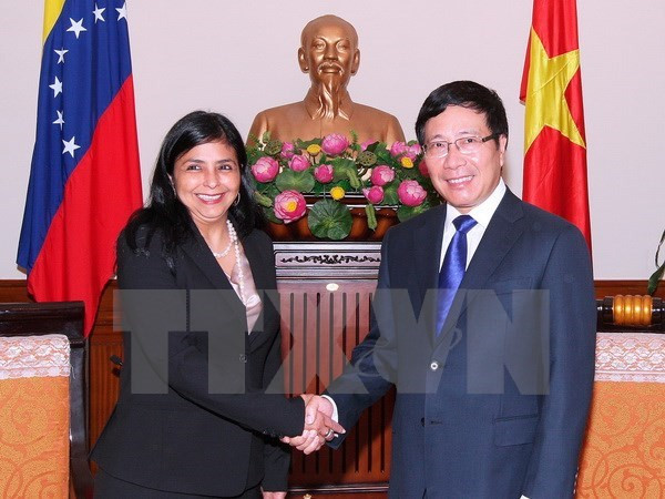 Pham Binh Minh reçoit la ministre vénézuelienne pour les Relations extérieures ảnh 1 Pham Binh Minh reçoit la ministre vénézuelienne pour les Relations extérieures ảnh 1