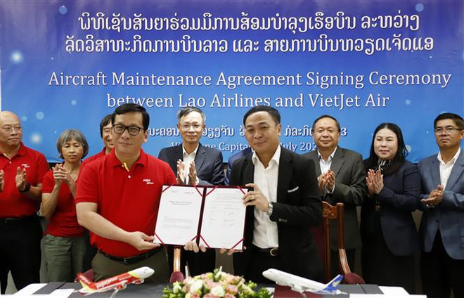 VietJet Air et LaoAirlines coopèrent dans la maintenance aéronautique ảnh 1