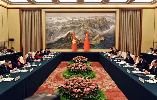 Entrevue entre le président du CC du FPV et le président de l’APN de Chine ảnh 1 Entrevue entre le président du CC du FPV et le président de l’APN de Chine ảnh 1